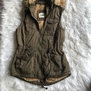 YMI Jackets & Coats - Olive green fur vest YMI Jackets & Coats - Olive green fur vest